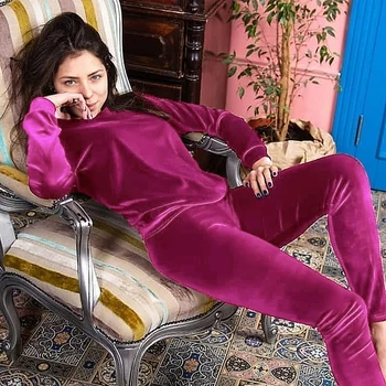 HiLoc Kietas Ilgomis Rankovėmis Žiemos Pižama Moterų 2020 M. Aksomo Sleepwear Šiltas Dviejų Dalių Komplektas Viršaus Ir Kelnės Slim Dėvėti Namuose Kostiumas Pajama