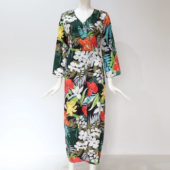 HiloRill 2020 Metų Vasaros Suknelė Moterims Gėlių Spausdinti Bohemijos Maxi Suknelė Vintage Seksualus V-Kaklo, Ilgai Holiday Beach Party Suknelės Vestidos