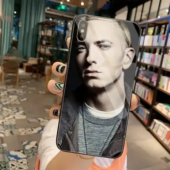 Hip-Hop Reperis Eminem rap Prabanga Telefono dėklas Grūdintas Stiklas iPhone 11 Pro XR XS MAX 8 X 7 6S 6 Plus SE 2020 atveju