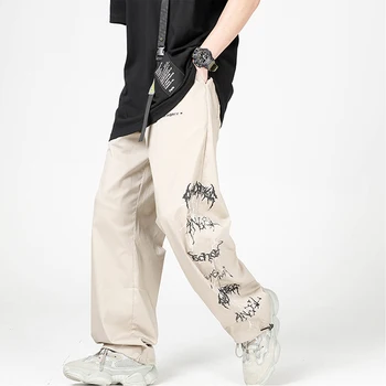 Hip-Hop Žaibo Streetwear Krovinių Kelnės 2020 Metų Vasaros Mados Streetwear Harajuku Baggy Pants Poilsiu Vyrų Kelnės