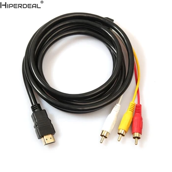 HIPERDEAL 5ft/1,5 m HDMI į 3RCA Pratęsimo Signalo Kabelį Konverteris Adapteris, HDTV, DVD Oct27 DN