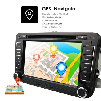 Hizpo Automobilio Multimedijos grotuvas automotivo GPS Autoradio 2 Din Skoda/Octavia/Fabia/Yeti/VW/Seat automobilių dvd grotuvas
