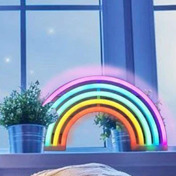 HLZS-Naujas Mielas Vaivorykštė Neoninis Ženklas Led Rainbow Šviesos Lempa Bendrabučio Dekoro Vaivorykštė Dekoro Neoninės Lempos, Sienų Dekoras