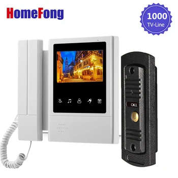 Homefong 4.3 colių Laidinio Vaizdo Duris Telefono Domofonas Sistema Doorbell su Kamera 1X Stebėti ir 1X 1000TVL Lauko Stotis