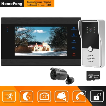 HomeFong Laidinio Vaizdo Domofonas su vaizdo Kamera, Infraraudonųjų spindulių Naktinio Matymo Paramos Motion Detect Įrašymo Namų Saugumo kamerų Sistema Rinkiniai