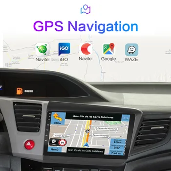 Honda Civic 2012 2013 Android 9.0 4G+64G DSP ips Automobilio Radijo Multimedia Vaizdo Grotuvas, Navigacija, GPS, 2 din autoradio