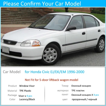 Honda Civic 6 EJ EK EM Ballade 1996 1997 1998 1999 2000 Langą Skydelis Ventiliacijos, Tentai, Lietaus Apsaugas Prieglaudos Pusėje Padengti Priedai