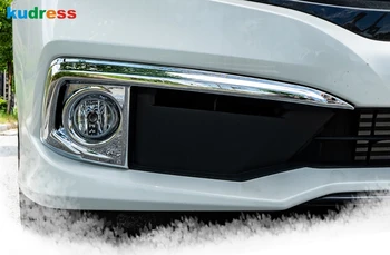 Honda Civic sedanas 2019 Anglies Pluošto Automobilio Priekinio Rūko žibinto Dangtelį Apdaila Foglight Lempos Rėmelis Raštas Automobilio Išorės Priedai