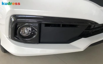Honda Civic sedanas 2019 Anglies Pluošto Automobilio Priekinio Rūko žibinto Dangtelį Apdaila Foglight Lempos Rėmelis Raštas Automobilio Išorės Priedai