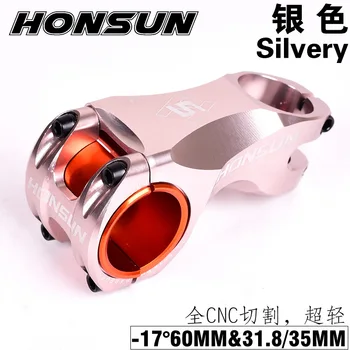 HONSUN Ultralight aliuminio lydinio biycle kamieninių mtb kelių moutain dviratį kamieninių 17 laipsnį 70mm XC 35/31.8 mm lenktynių dviračių dalys