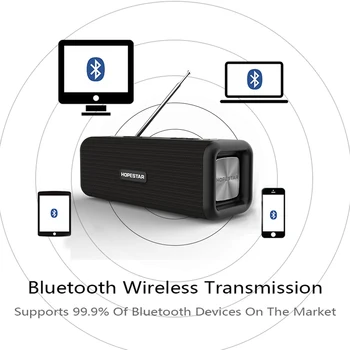 HOPESTAR T9 Portable Bluetooth Speaker Didelio galingumo Kolonėlės žemų dažnių garsiakalbis Išorinės Antenos TWS Domofonas Muzikos Centras Vandeniui FM TF