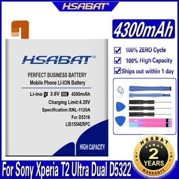HSABAT 4300mAh LIS1554ERPC Baterija Sony Xperia T2 Ultra Dual D5322 D5316 XM50H XM50T D5303