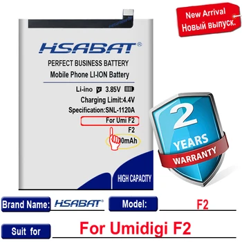 HSABAT F2 5800mAh Viršuje Talpos Baterija UMI Umidigi F2 Baterijos