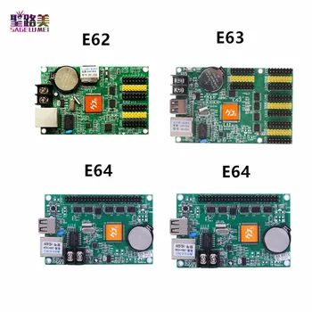 Huidu HD-E62 HD-E63 HD-E64 LED ekranas, valdytojas vieną&dviejų spalvų P6 P10 led ženklas kontrolės kortelės dirbti su full modulis