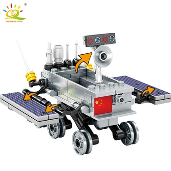HUIQIBAO 702Pcs Kosminės Stoties Mėnulio zondas modelio Blokai Miesto Maršrutiniai Palydovinės Astronautas Kūrėjas Plytos Vaikų Žaislai