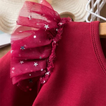 Humoro Lokys NAUJŲ Mergaičių Princesė Dress Kostiumai Vaikams Žiemos Long Sleeve Lace Naujųjų Metų Vaikų Gimtadienio Elegantiškus Drabužius