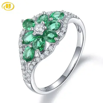 Hutang Tauriųjų Smaragdas Moterų Žiedas 925 Sterlingas Sidabro Gamtos Žalia Brangakmenio Žiedai Smulkūs Elegantiškas Papuošalai, Naują Atvykimo Dovana