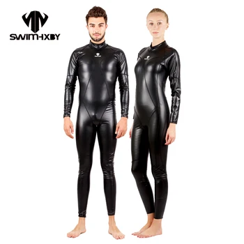 HXBY Visą maudymosi Kostiumėliai Moterims, Vandeniui ilgomis Rankovėmis vientisi maudymosi kostiumėlį Vyrų Konkurencija Plaukimo Kostiumas Moterims Žiemos maudymosi kostiumėlį, 5XL