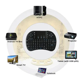 I8 2.4 GHz Wireless Keyboard Oro Pelės Touchpad Rankinės, skirta 