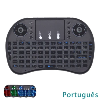 I8 portugalijos Klaviatūros RGB Apšvietimas 2.4 G Mini Wireless Keyboard su TouchPad Pele Google Android TV Box, Mini KOMPIUTERIS, Nešiojamas kompiuteris