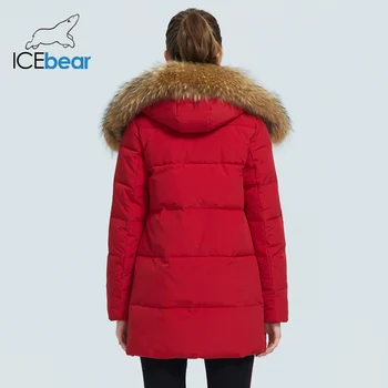 Icebear 2020 prekės ženklo moterų drabužiai naujus produktus žiemą šiltas ponios medvilnės striukė su kailio apykakle moterų parkas GWD20172I