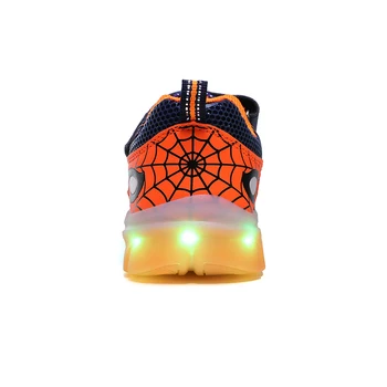 IGxx LED Šviesos Iki Batai Vaikams Voras Zip HooK&Loop voratinklyje USB Įkrovimo Žėrintis Batai LED Vaikas Šviesos LED Sportbačiai Berniukai