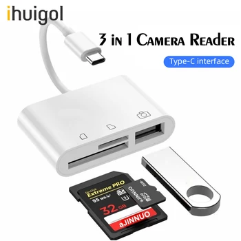 Ihuigol USB C Tipo OTG Adapteris, USB, SD Kortelių Skaitytuvas Samsung 