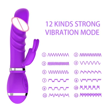 IKOKY Tikroviškas Dildo, Vibratoriai, 12 Greičių Rabbit Vibratorius, Sekso Žaislai Moterims, G Spot Klitorio Vaginos Stimuliatorius, Erotiniai Žaislai