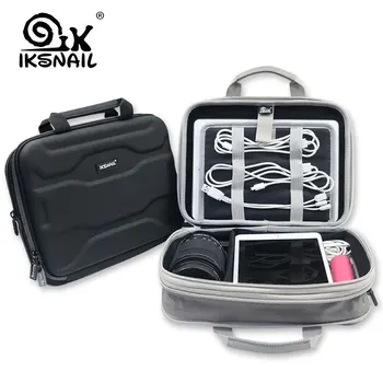 IKSNAIL Gebėjimų Plėtra Elektronika Kelionės Fotoaparato Objektyvo Laikymo Krepšys USB Laidas Krovimo Laidas Priedai IPad Mini/ Pro