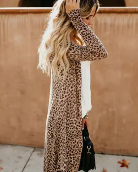 Ilgai Kamufliažas, Paltai Moterims 2019 Mados Ilgomis Rankovėmis Nauja Rudens Ir Pavasario Atsitiktinis Mygtuką Camo Outwear Leopard Striukė Viršutinių Drabužių Siuvimas
