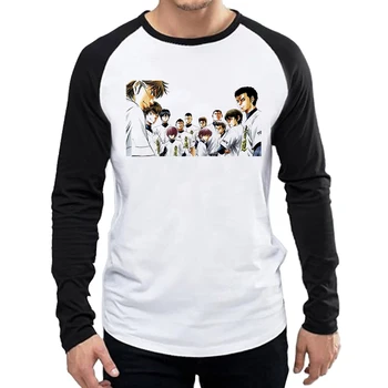 Ilgomis Rankovėmis Ace Diamond T Shirt Mens Mados Anime Ace Diamond Logo T Shirt Viršuje Tees marškinėlius Black Pilnas Drabužių Rankovės