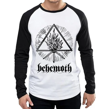 Ilgomis Rankovėmis Behemoth T Shirt Mens Mados Behemoth Logotipas marškinėliai Topai Tees marškinėlius Unisex Visą Rankovės Juosta Drabužiai