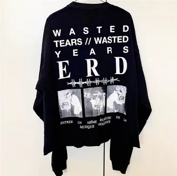 Ilgomis rankovėmis ERD Marškinėliai Vyrams, Moterims, 1:1, Geriausias kokybės Hip-hop Streetwear E. R. D T-shirt Viršuje Tees