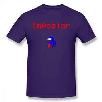 Impostor BlueAnime Drabužių Dizainas Tarp MŪSŲ Online Multiplayer Socialinės Atskaitą Žaidimas Medvilnės Vyrų T-Shirt