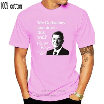 Individualiems Poreikiams Pritaikytos T Shirts, O Kaklo Prezidentas Ronaldas Reiganas R. Gorbačiovas T Shirt Dizainas Mens T Shirts