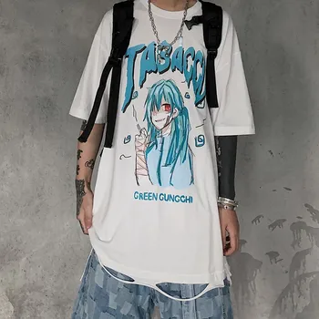 Ins harajuku marškinėlius moterims drabužių gotikos anime spausdinti negabaritinių marškinėliai bf stilius pora t-shirt 2020 viršūnes grafinis studento t-shirt