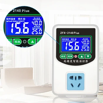 Intelektinių Temperatūros Reguliatorius Elektroninis Termostatas su LED Ekranu ir Lizdas Šiltnamio efektą sukeliančių(2200W,JAV Plug)