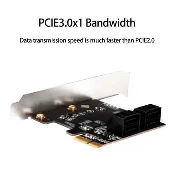 IOCREST PCIe 4 Uostų 6G SATA III 3.0 Valdiklio plokštė Ne Raid PCIe 3.0 x1 Plėtros Kortelę ar Žemo Profilio Laikiklis