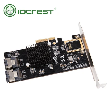 IOCREST PCIe 8 Vidaus Uostai SATA 6g SFF8087 Kortelės su Mini SAS į SATA Kabelis PCI Express SSD su 8 uostas Visu Greičiu