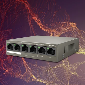 IPCOM F1106P-4-63W 6 Port Poe Ethernet Tinklo Jungiklio, 10/100Mpbs Lan Hub 4 Port Poe Maitinimo Jungiklis Purkštuvas Ip Kameros