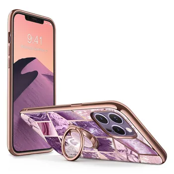 IPhone 12 Pro Max Atveju (2020 m. I-BLASON Cosmo Snap Marmuro Atveju su Built-in Pasukti Žiedo Laikiklio Atramą mašinoje Mount