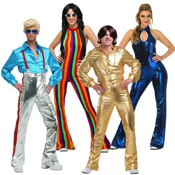 IREK karšto Helovinas Kostiumas cosplay kostiumų Scenoje Drabužių Aukso Mėlyna Spalvos 70-ųjų Mados Disco Kostiumas