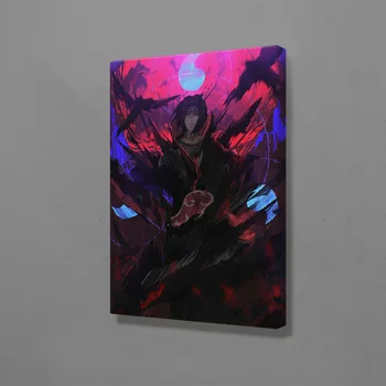 Itachi Uchiha Akatsuki anime Sienos Meno Drobės Rėmo Apdaila plakato nuotraukas kambarį Namų dekoro Įrėminti Mediniai Tapyba