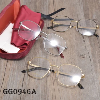 Italijos Prabangių Prekės ženklų aukštos kokybės šešiakampis, optiniai akinių rėmeliai GG0946A Skaitymo akiniai, Akinių rėmeliai, skirti moterims, vyrams