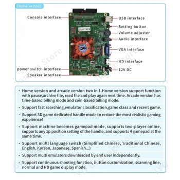 IYO Pandora Box 9H 3D Arcade Konsolė 3288 PCB Plokštė VGA, HDMI Išvesties Namų Versija PCB Lenta yra 10 vnt 3D Žaidimai