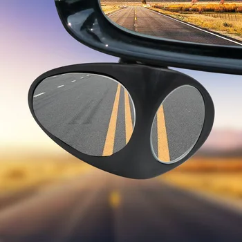 Išgaubti išoriniai Veidrodėliai Peržiūrėti priekiniai Varantys Automobilių Veidrodėliai 360 Sukimosi Reguliuojamas Plataus Kampo Veidrodis 2 in 1 Automobilis Blind Spot Veidrodis