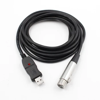 JABS 3M USB Male, kad XLR Female Mikrofonas, USB MIC Link Cable Naujas