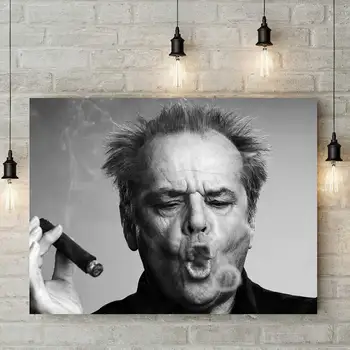 Jack Nicholson Cigarų Plakatas Sienos paveiksl Juoda ir balta Drobė, Tapyba nuotraukas Kambarį Šiuolaikinių Namų Puošybai