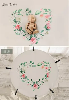 Jane Z Ann Miško stiliaus akvarelė vainiką gėlių fone audinio sulankstomas vaikams, kūdikių naujagimių fotografijų rekvizitai fone 1,5 x.1.5 m