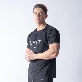 Japonija&UK LYFT-Prekės ženklas Veikia Marškinėliai Vyrų Kultūrizmo Sporto marškinėliai trumpomis Rankovėmis Suspaudimo Top Gym Marškinėliai Vyrams Fitneso Stora Tee